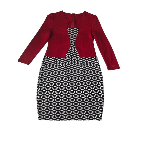 Women's Pencil Dress Red Black White Size Large / XL? - Picture 9 of 9